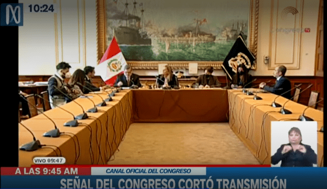 Presidenta del Congreso, María del Carmen Alva, se reunión con el relato del Comisión IDH. Foto: captura Canal N.