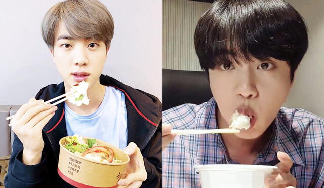 Idol de BTS disfruta de deliciosas comidas frente a ARMY en su programa mukbang. Conoce dónde ver los capítulos de "Eat Jin". Foto: composición VLive/YouTube
