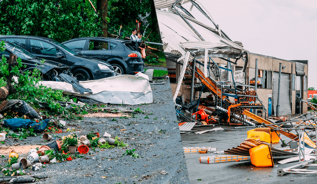 La tempestad ocasionó innumerables destrozos en toda esta región del oeste de Alemania. Foto: composición | Westfalia-Blatt