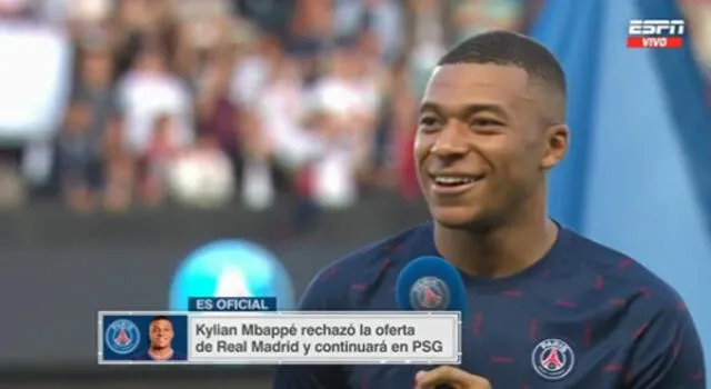 Kylian Mbappé se quedará en el PSG hasta la temporada 2025. Foto: captura ESPN