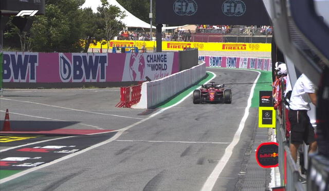 Leclerc quedó fuera en la vuelta 27. Foto: F1.