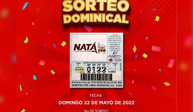 Este 22 de mayo de 2022, se realizará el Sorteo de Oro Dominical de la Lotería Nacional de Panamá. Foto: LNP/Twitter
