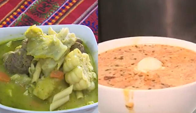 El aguadito y la sopa criolla son algunas de las alternativas de comida caliente para combatir el frío. Foto: composición/captura América TV