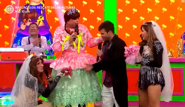 Estrella Torres y su prometido estuvieron en "El reventonazo de la Chola". Foto: captura de América TV