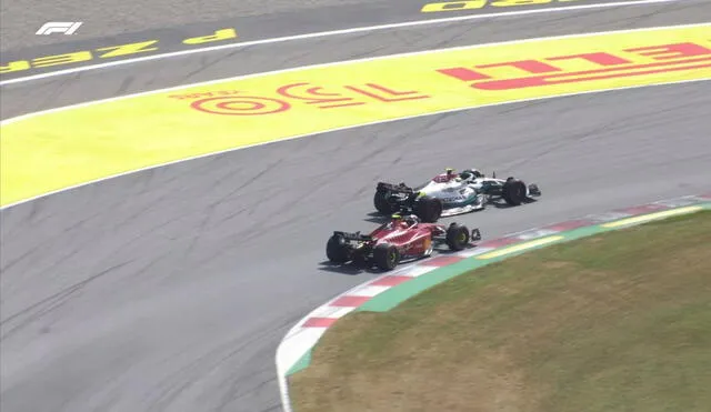 Así superó Hamilton a Sainz. Foto: F1.