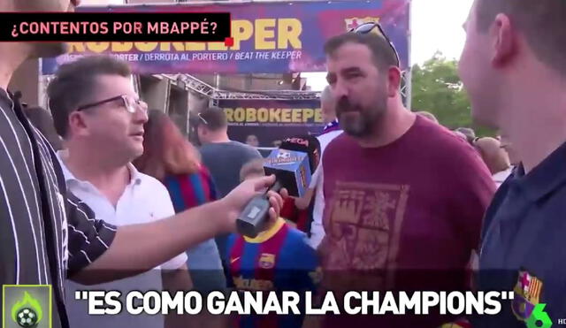 Los hinchas del cuadro español se mostraron contentos por la renovación de Mbappé. Foto: captura El Chiringuito TV.