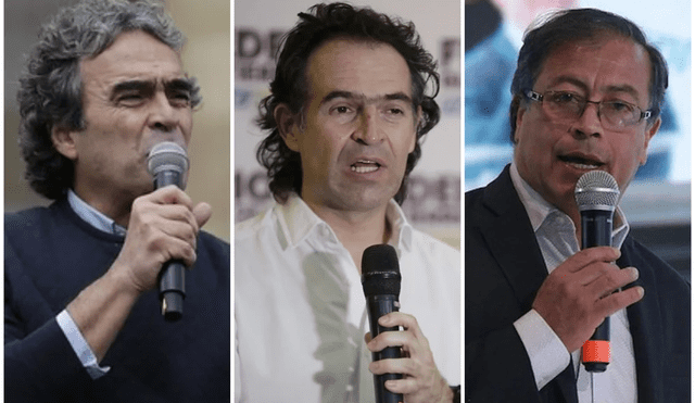 Gustavo Petro, Federico Gutiérrez y Sergio Fajardo se vieron a menos de una semana de las elecciones presidenciale. Rodolfo Hernández no asistió al evento. Foto: Colprensa