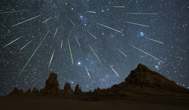 Los astrónomos se encuentran a la expectativa de una ‘tormenta’ de meteoros causada por el encuentro entre la Tierra y una estela de escombros de un meteoro fragmentado. Foto: CGTN News