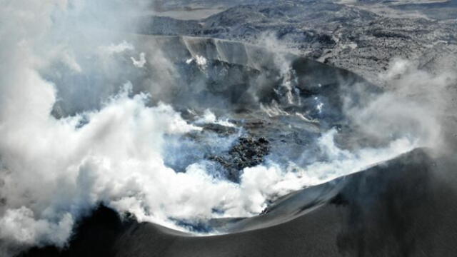 Este es el quinto domo encontrado en el cráter del Sabancaya. Foto: Ingemmet