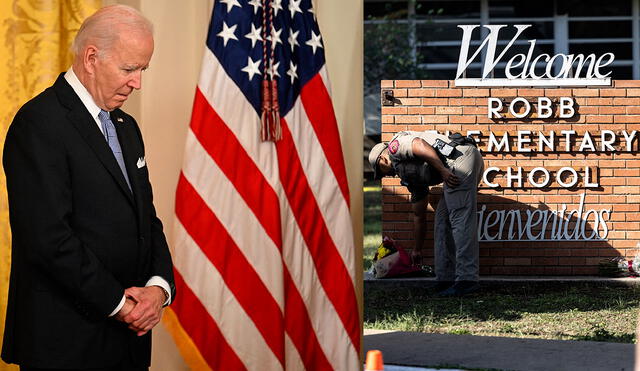 Presidente de EE. UU., Joe Biden, se pronunció sobre el tiroteo en una escuela primaria de Uvalde, Texas. Foto: composición/AFP