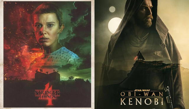 "Stranger things 4" y "Obi-Wan Kenobi" se estrenan este viernes 27 de mayo, dando paso a una batalla del streaming entre 2 grandes plataformas. Foto: composición/ Netflix / Disney+