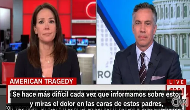 La presentadora de CNN Erica Hill no dudó en expresar su pesar tras la tragedia ocurrida en una escuela primaria de Texas, EE. UU. Foto: captura de CNN