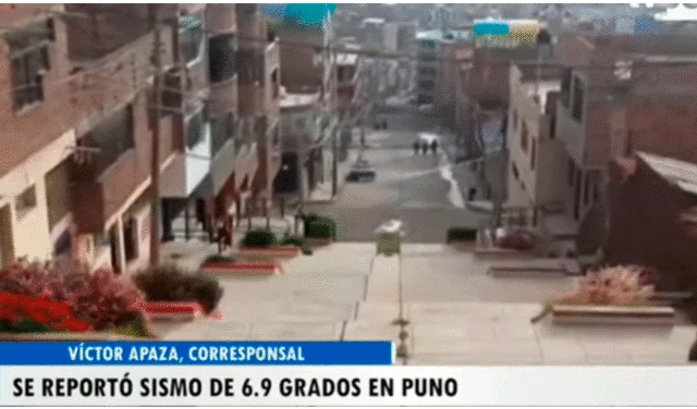 El sismo se registró a 20 kilómetros al noreste de Ayaviri, en Melgar, y tuvo una profundidad de 240 kilómetros. Foto: captura de TV Perú
