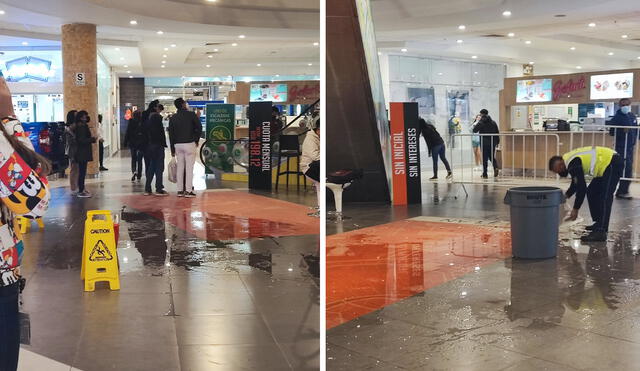 También se registraron caídas de cascarones de paredes y daños en las cañerías de algunos centros comerciales. Foto: composición LR/Twitter