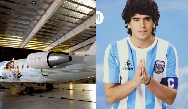 Diego Maradona fue recreado con inteligencia artificial para presentar el avión en homenaje a él que tiene como nombre "TangoD10S". Foto: composición LR / EFE.