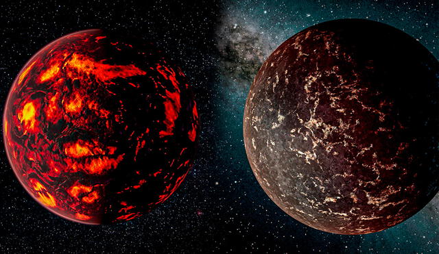 Los exoplanetas 55 Cancri e (izquierda) y LHS 3844 b (derecha), objetivos del James Webb. Foto: composición / NASA
