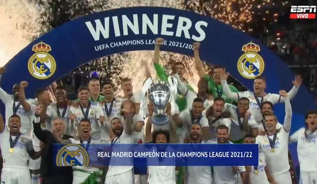 Real Madrid ganó su Champions League número 14 en toda su historia. Foto: captura ESPN