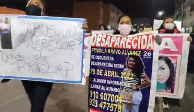 La madre de Priscila encabezó la movilización por las calles de Tacna. Foto: Captura Radio Uno