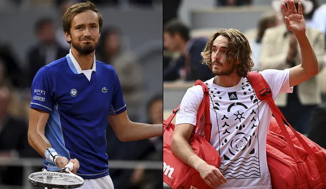 Daniil Medvédev y Stéfanos Tsitsipás, dos de los mejores tenistas del mundo, están fuera del Roland Garros. Foto: composición de AFP