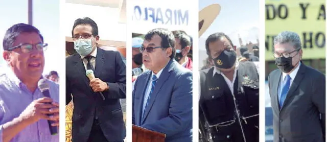 Compiten. Alcaldes Albert Arenas (San Jerónimo), William Peña (Wanchaq), Luis  Aguirre (Miraflores),  Benigno Cornejo (Cerro Colorado) y Jorge Suclla gerente de GRA.