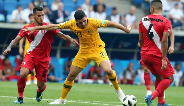 Tom Rogic perdió contra Perú por 2-0 en el Mundial Rusia 2018. Foto: EFE
