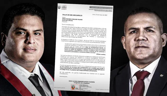 El congresista envió un oficio al fiscal de la Nación, Pablo Sánchez, para que inicie las acciones legales contra el ministro Javier Arce. Foto: composición Jazmin Ceras