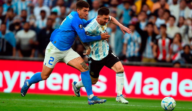 Italia y Argentina juegan en Wembley por la Finalissima 2022. Foto: EFE