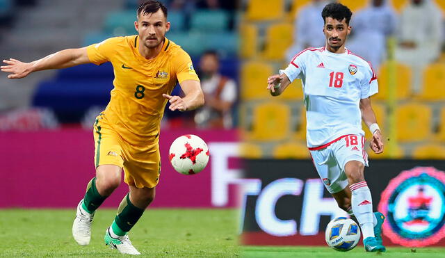 Australia y Emiratos Árabes Unidos terminaron terceros de sus grupos en la eliminatoria asiática. Foto: composición socceroos/UAEFA