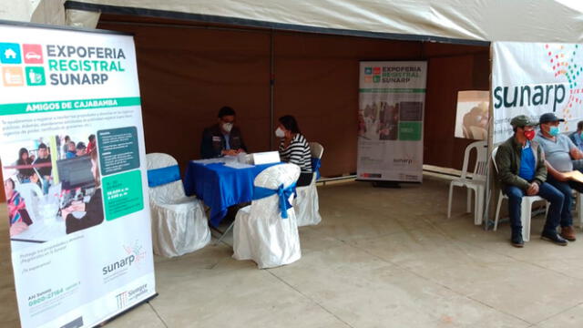 Sunarp realizó una Expoferia Registral en la ciudad de Cajabamba. Foto: Sunarp