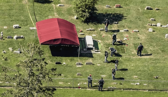 El ataque se produjo en el cementerio Graceland en Racine. Foto: WMAQ