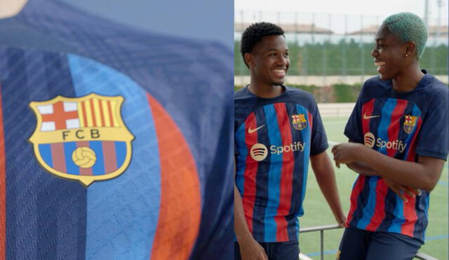 FC Barcelona presentó en sus redes sociales su nueva camiseta para la campaña 2022-2023. Foto: composición FC Barcelona.