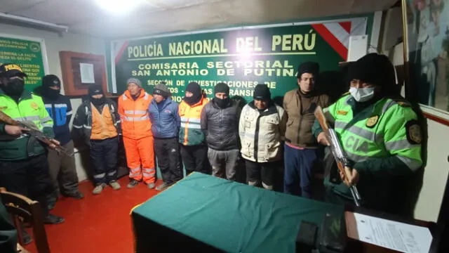 Trabajadores dedicados a la minería ilegal fueron detenidos por la Policía en Puno. Foto: PNP