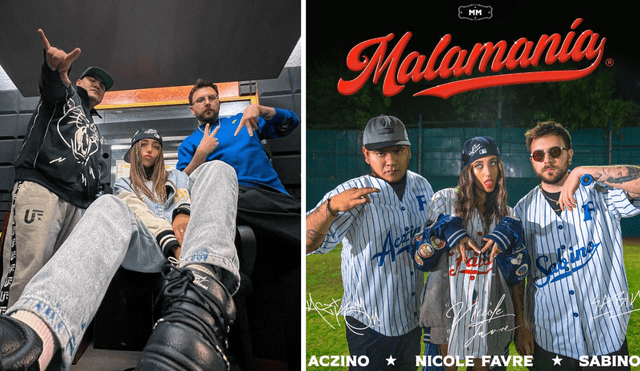 Nicol Favre saca nuevo tema "Mala manía" con Aczino y Sabino. Foto: composición LR/ captura de Instagram