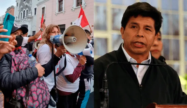 Pedro Castillo se refirió a las marchas que hubo en su contra en las diversas calles de Lima y Perú. Foto: composición/La República