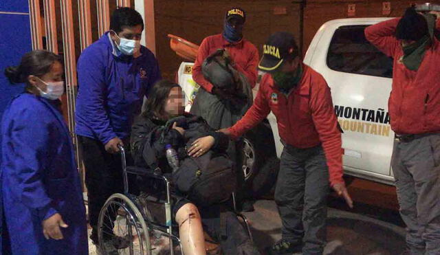 La turista fue evacuada hasta una clínica privada de Cusco. Foto: Central informativa del sur