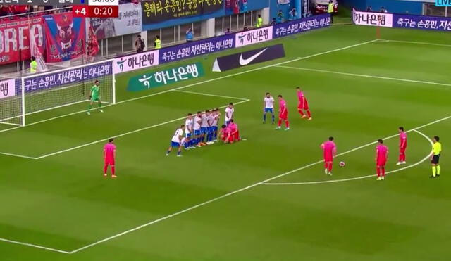 Son Heung-Min del Tottenham marcó el 2-0 de Corea del Sur contra Chile. Foto: captura