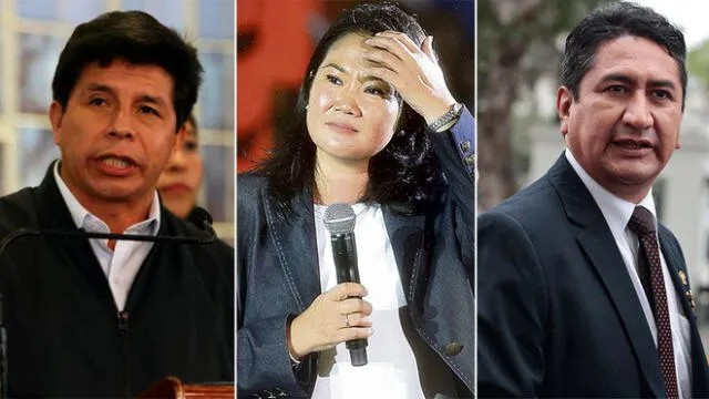 Pedro Castillo, Keiko Fujimori y Vladimir Cerrón son considerados como los personajes políticos que más daño le hacen al Perú, según CPI. Foto: composición LR/archivo LR