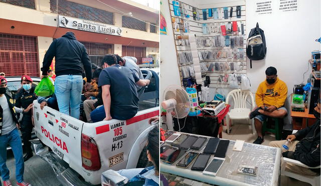 Hombres fueron intervenidos en centro comercial de inmediaciones del mercado Modelo. Foto: PNP