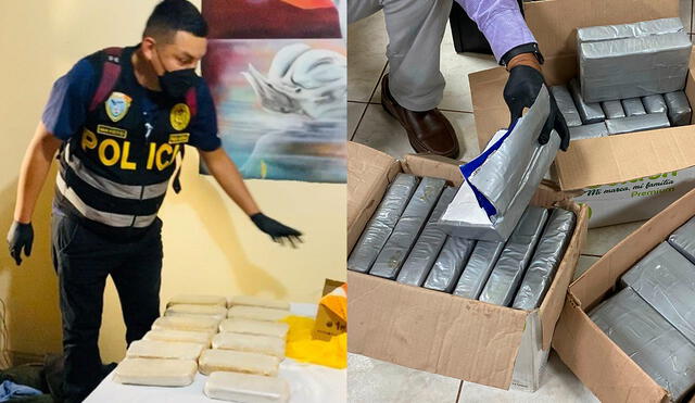 Agentes de la Policía hallaron 63 kilos y 630 gramos de clorhidrato de cocaína. Foto: composición/ PNP