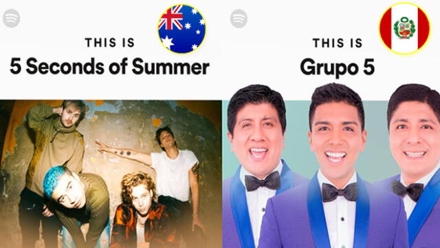 La nueva tendencia de Twitter es el grupo musical de cumbia Grupo 5. Foto: composición/capturas de Twitter