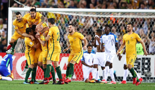 La selección australiana le ganó a Honduras en el repechaje rumbo a Rusia 2018. Foto: AFP