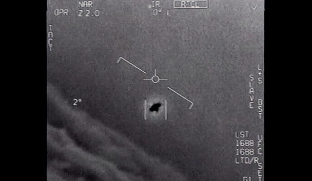 Imagen de un vídeo de ovnis o UAP que fue declasificado en 2020 por el Departamento de Defensa de los Estados Unidos. Foto: DOD / US Navy