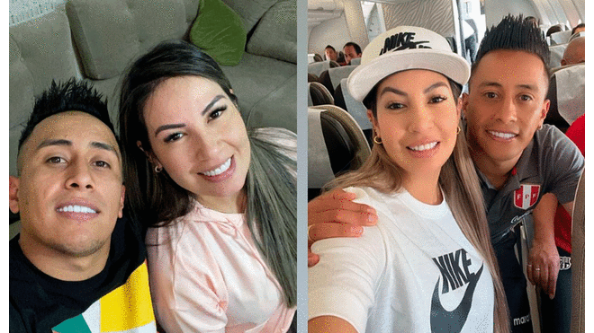Pamela López viaja a Qatar junto a su esposo Christian Cueva en el avión oficial de la selección. Foto: composición Pamela López/Instagram