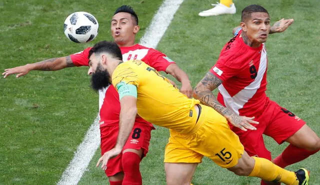 La última vez que se enfrentaron Perú y Australia fue en el Mundial Rusia 2018. La Bicolor ganó 2-0. Foto: AFP.
