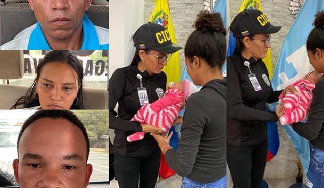 Autoridades rescatan a bebé que fue raptada por tres personas en el municipio Los Guayos, estado Carabobo, Venezuela. Foto: Douglas Rico (CICPC)