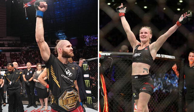 Valentina Shevchenko y Jiří Procházka cerraron la UFC 275 como campeones en peso mosca y semicompleto respectivamente.Foto: composición UFC/difusión