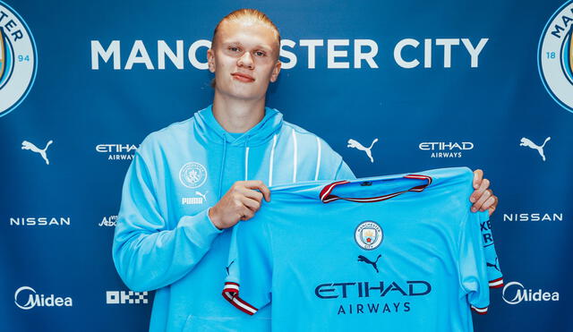 Erling Haaland fichó hasta junio del 2027 con el Manchester City, equipo del cual es hincha desde niño. Foto: Manchester City