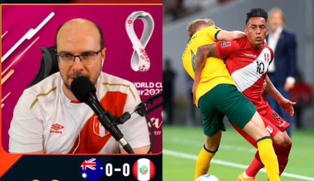 Mr. Chip reacciona al Perú vs. Australia. Foto: composición LR / FPF.