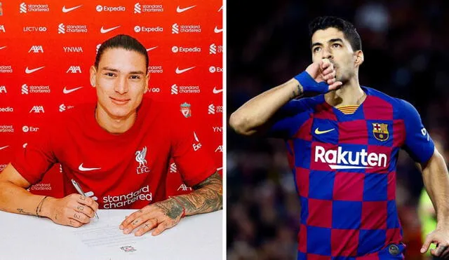 Núñez y Suárez comparten plantel en la selección uruguaya. Foto: composición/Liverpool/Barcelona.