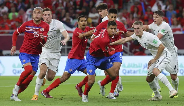 Costa Rica se fue al descanso con el marcador 1-0 a su favor. Foto: AFP